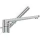 Chromfarbener Wasserhahn mit ausziehbarem Handbrausekopf. Ideal Standard. Design mit zwei Griffen und integriertem Wanneneinlauf.